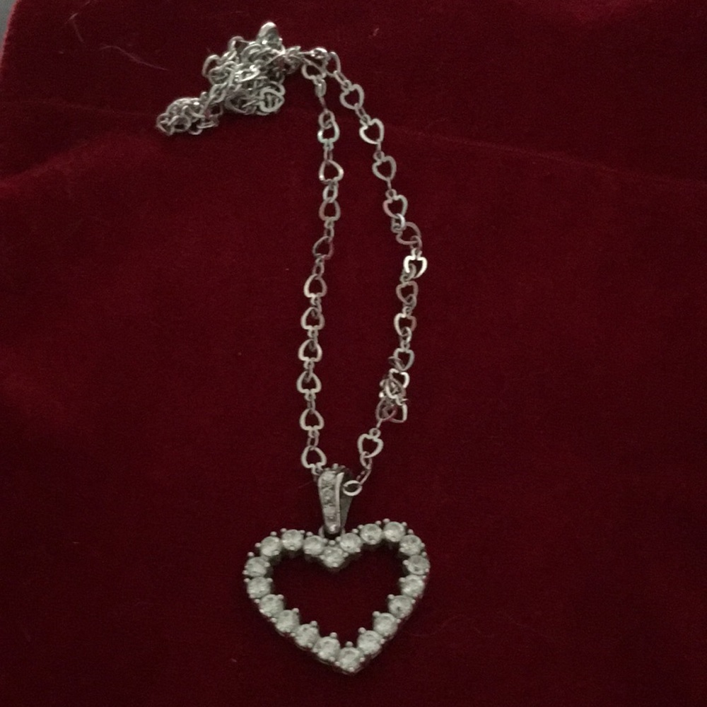 Silver/Crystal Heart Necklace